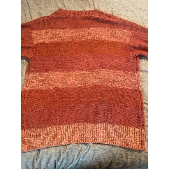 Free People Southport Beach Coral Orange Striped Cardigan Sweater Women's XS - Picture 8 of 9